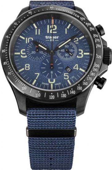 Швейцарские тактические часы Traser P67 Officer Chrono Blue 109461