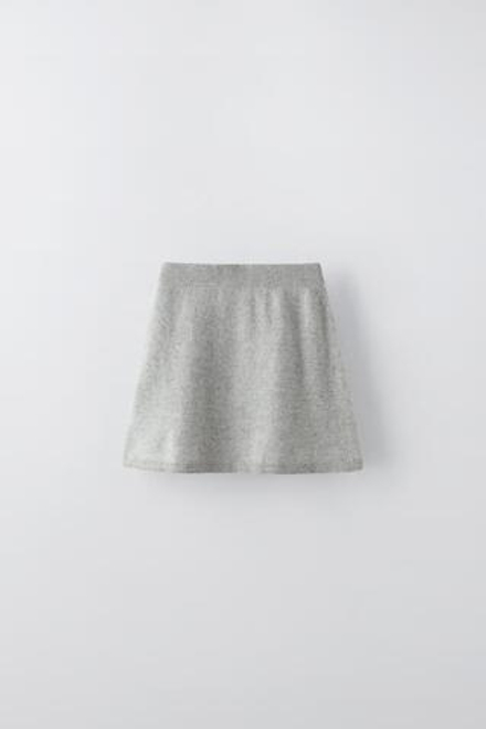ZARА ЮБКА ИЗ 100% КАШЕМИРА, СЕРЫЙ