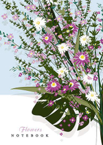 Блокнот на гребне А5 кл.48л. блестки "Букет" (Апплика)