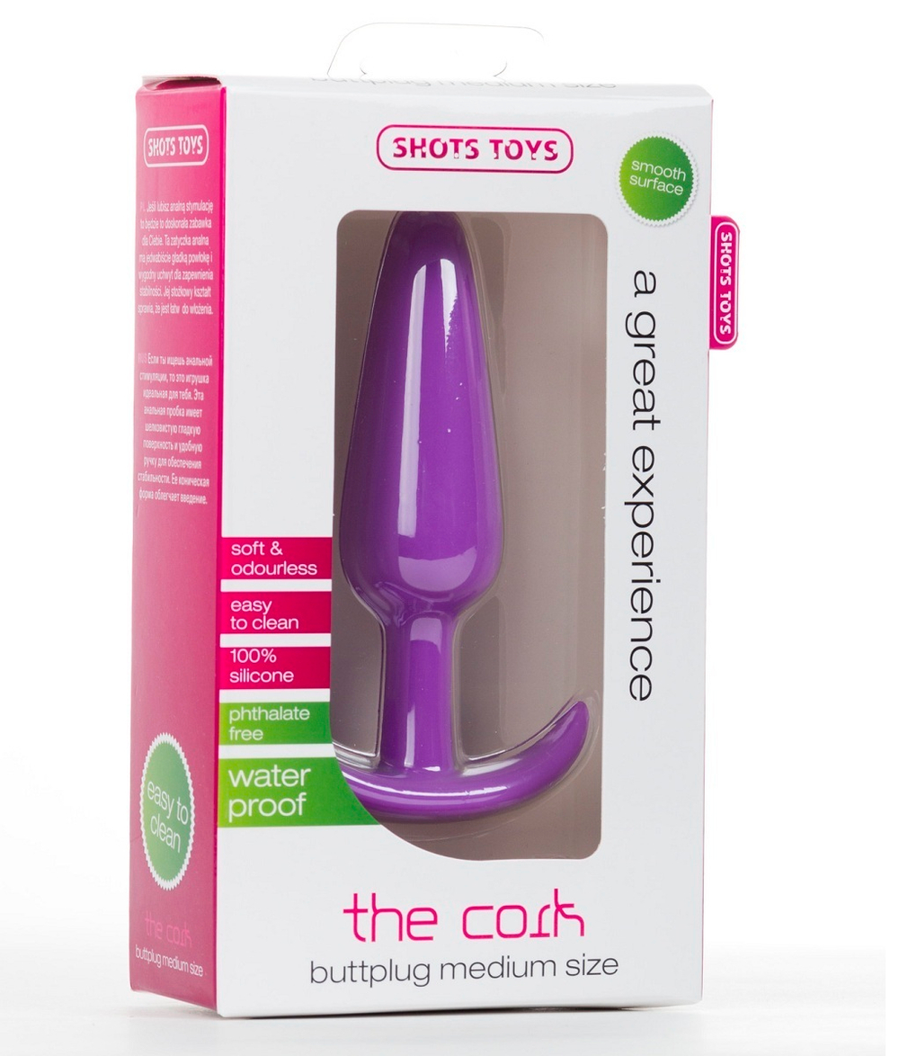 Фиолетовая анальная втулка The Cork Medium - 12,4 см.