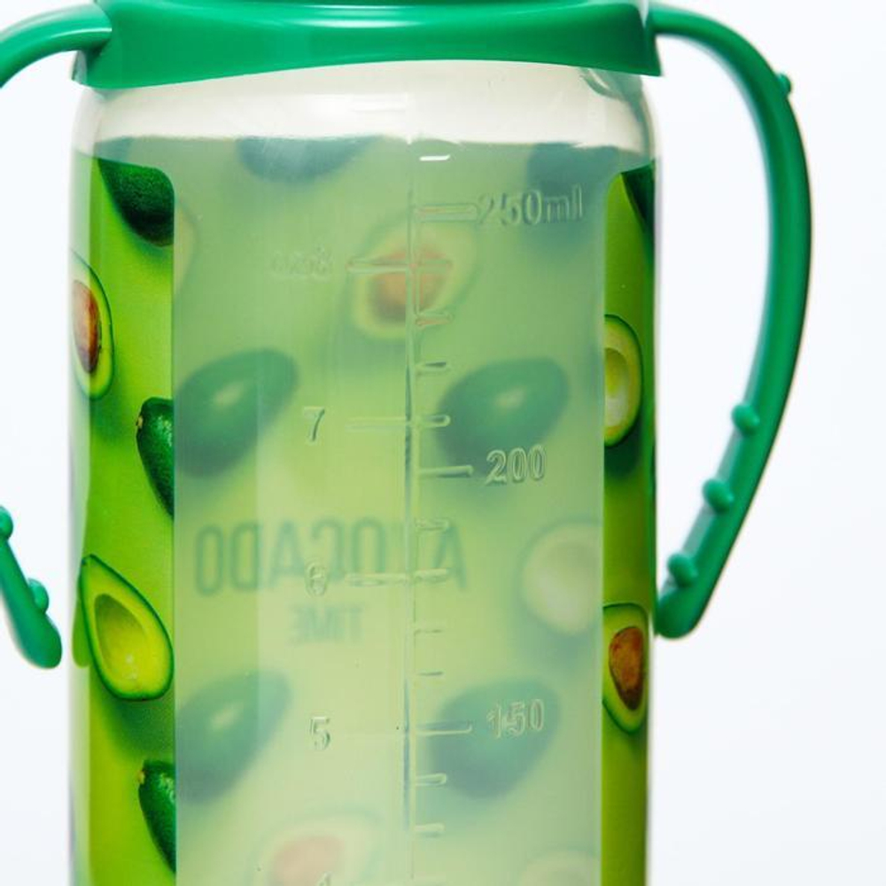 5399877 Бутылочка для кормления «Авокадо» 250 мл цилиндр, с ручками