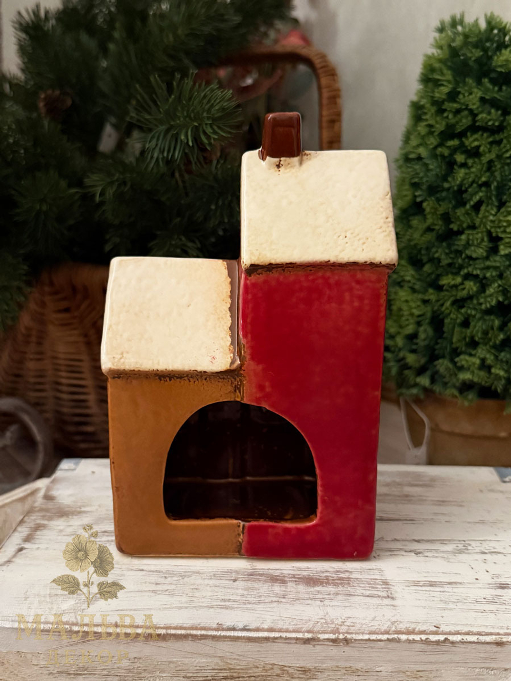 Подсвечник "Двойной домик" 11,5x7xH18 см