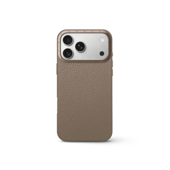 Чехол для iPhone 17 - Зернистая кожа - бежевый