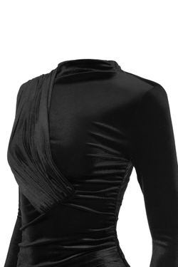 «Velvet case» Платье мини с драпировками из бархата.