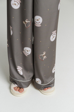 Шелковая пижама с лошадьми - S размер