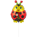 Шар Фольгированный Божья коровка с цветком (Красный)