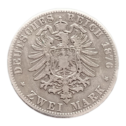 Монета 2 марки Германия (Империя, Пруссия) 1876