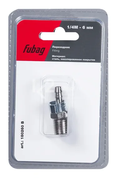 Переходник Fubag с 1/4"M на елочку 6 мм в блистере