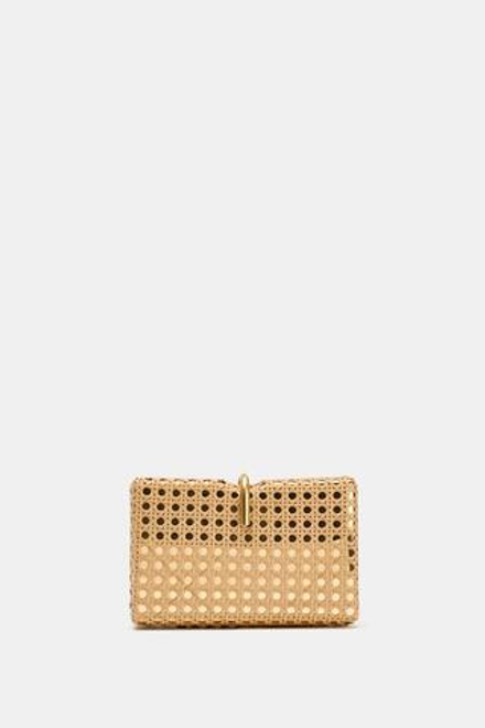 ZARA ЖЕСТКАЯ МЕТАЛЛИЧЕСКАЯ СУМКА, ЗОЛОТИСТЫЙ