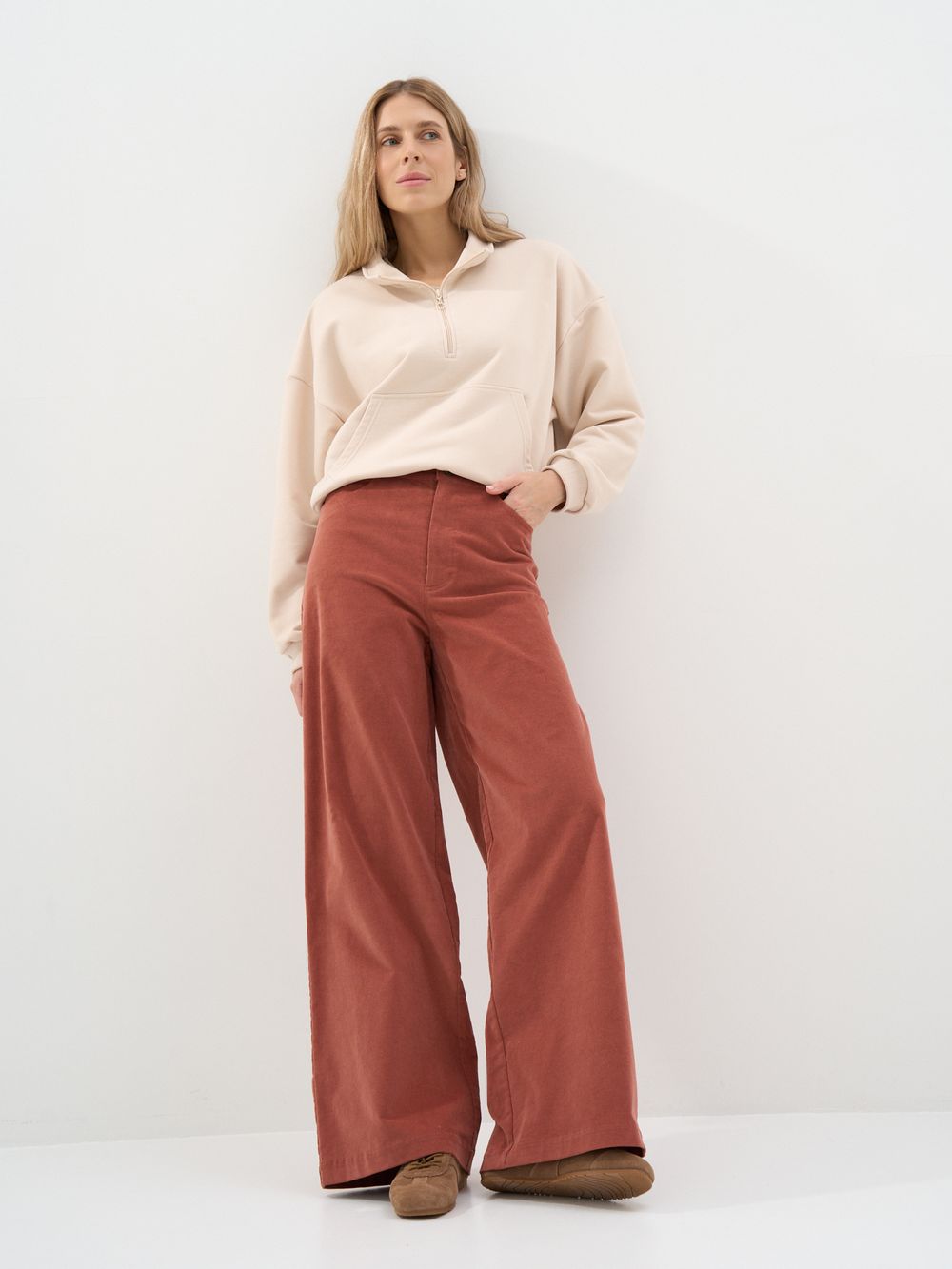 Брюки вельветовые "Терракот" женские