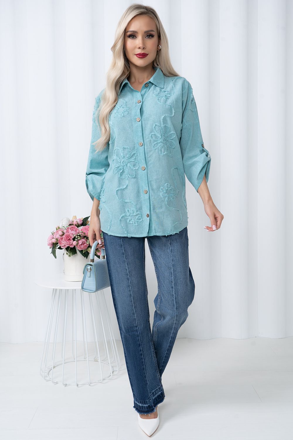 Блузка Рамина (мята) Б11-131/2 Nikol