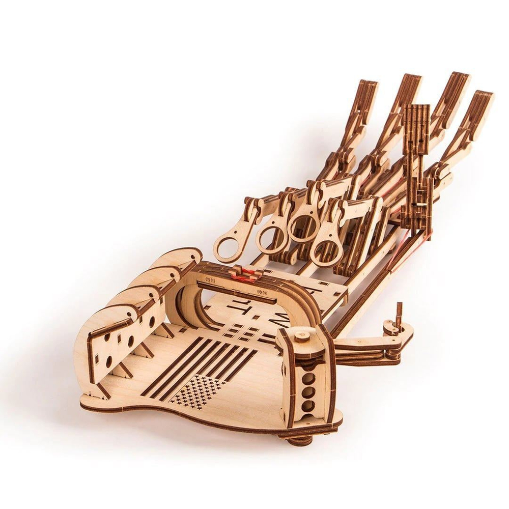 Механическая Рука Wood Trick - деревянный конструктор, сборная механическая модель, 3D пазл