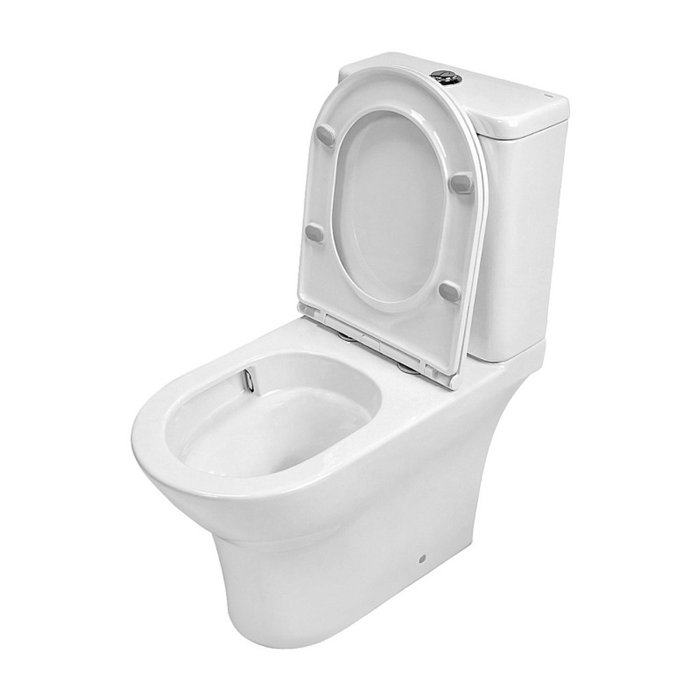 Унитаз-компакт Azario Amadeo 375х650х830 безободковый, слив "Торнадо", с быстросъемным сиденьем "Микролифт" (AZ-2801-S)