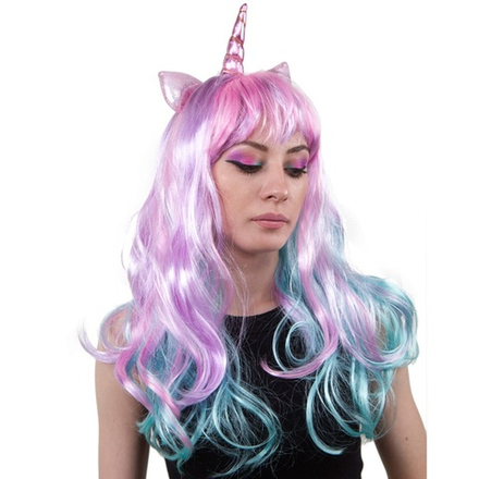 Парик-кудри «Единорог» пастель, 55 см