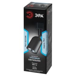 Трековый светильник однофазный ЭРА TR41-GU10 BK под лампу MR16 черный | Однофазные светильники под лампу