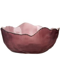 Салатник, набор 3шт. "Frost stripe" (розовый) d=12,5/15,5/19см (стекло) (транспортная упаковка)