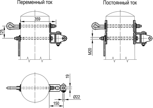 Верхний узел крепления консоли на железобетонной стойке на закладных
