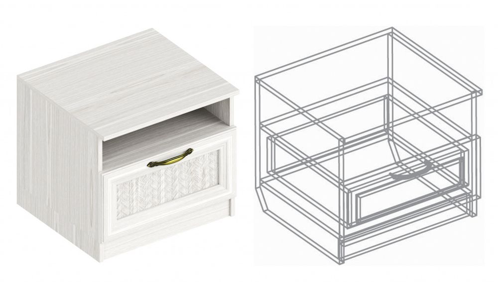 МС Спальный гарнитур "Александрия" №2 (бодега светлая), ЛДСП/МДФ/Кожа, Велес