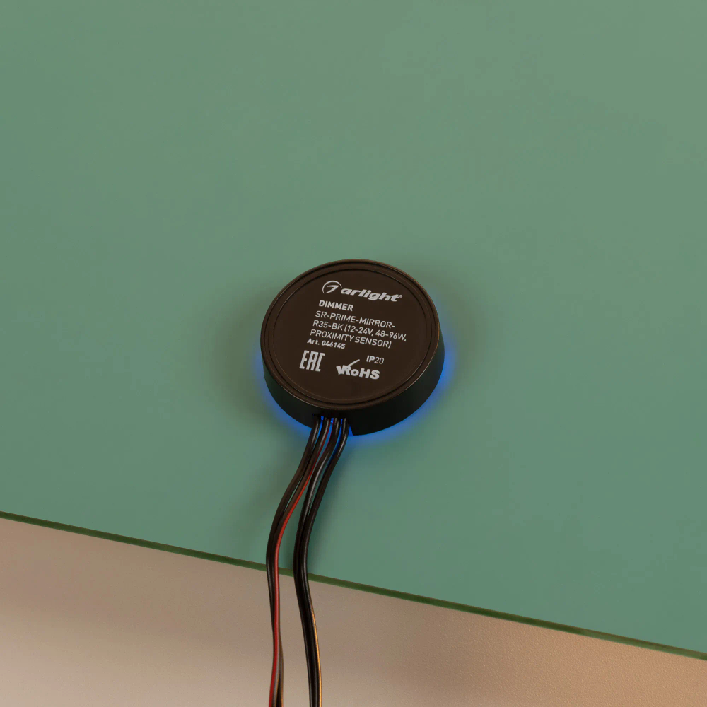 Диммер SR-PRIME-MIRROR-R35-BK (12-24V, 48-96W, PROXIMITY SENSOR) (Arlight, IP20 Пластик, 2 года) 046145