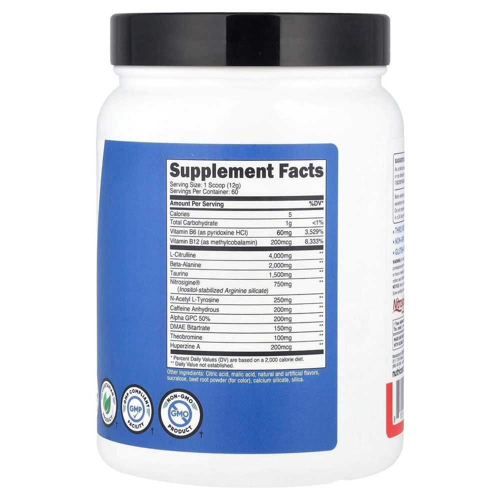 Nutricost, Performance, предтренировочный комплекс, фруктовый пунш, 714 г (1,6 фунта)