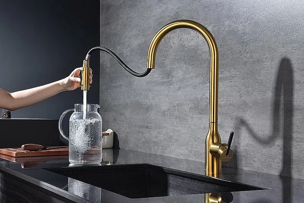 Смеситель для кухни Paulmark Universal Un213880-BG брашированное золото