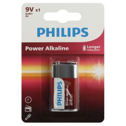 Батарейка Philips 6LR61P1B/51 крона алкалиновая 9V 1 шт. 6LR61/9V-1BL Power (1/12/24/6240)