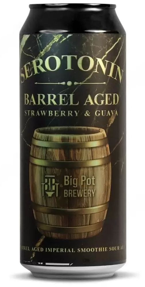 Пиво Биг Пот Серототин Бэррел Эйдж Строуберри &amp; Гуава / Big Pot Serotonin Barrel Aged Strawberry &amp; Guava 0.5 - банка