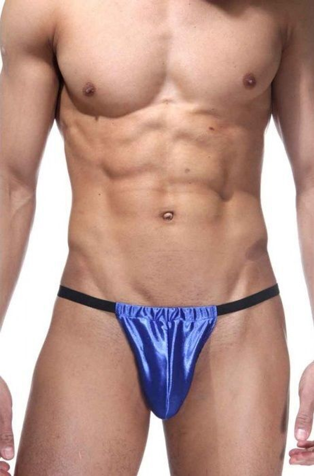 Синие пикантные трусы из блестящей ткани (Размер: L-XL) (Цвет: синий)