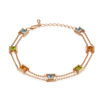 Браслет из красного золота с миксом камней