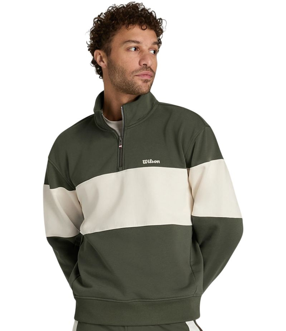 Мужская теннисная кофта Wilson Playstate Half Zip - grape leaf