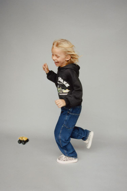 ZARA ДЖИНСЫ BAGGY С РЕМНЕМ, ВЫЦВЕТШИЙ СИНИЙ