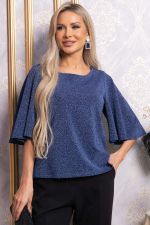 Блуза праздничная Ты ослепляешь! (темно-синяя) Б14844-8М LT Collection