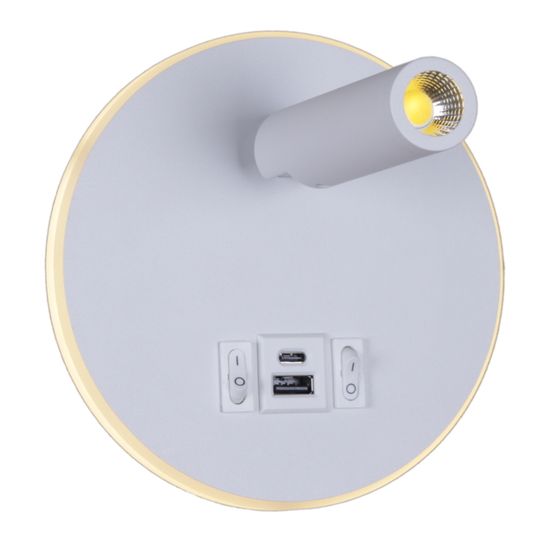 86203-9.2-001KT LED12W+USB WT светильник настенный