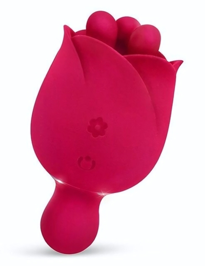 Малиновый клиторальный вибростимулятор-бутон - 10,6 см. (Цвет: малиновый)
