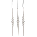 Подвеска «Изящная сосулька» 16 см (набор 3 шт), Белый