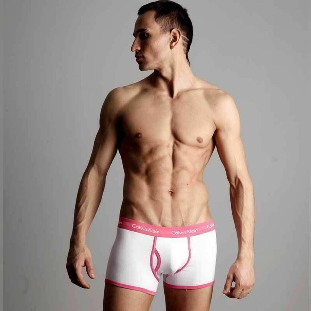 Мужские трусы хипсы Calvin Klein 365 White Pink
