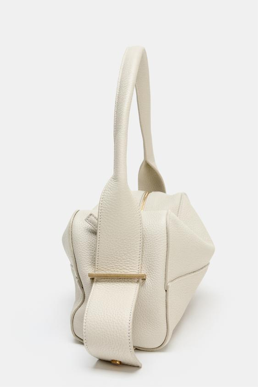 ZARA КОЖАНАЯ СУМКА С ПЛЕЧЕВЫМ РЕМНЕМ, ЭКРЮ