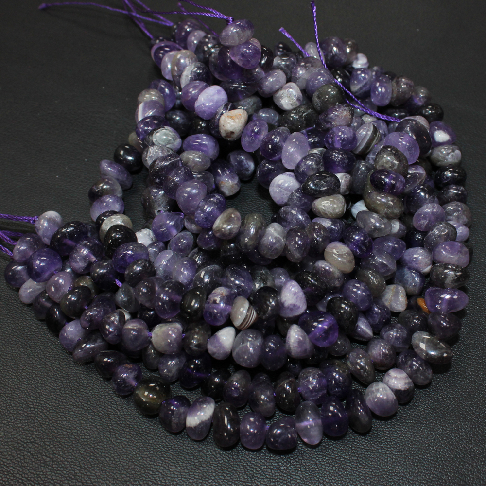 Аметист галтовка бусины 8-11мм