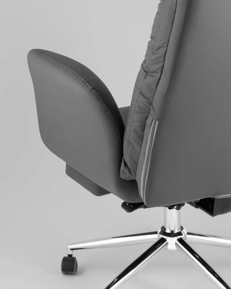 Кресло руководителя TopChairs Solid NC с оттоманкой серый