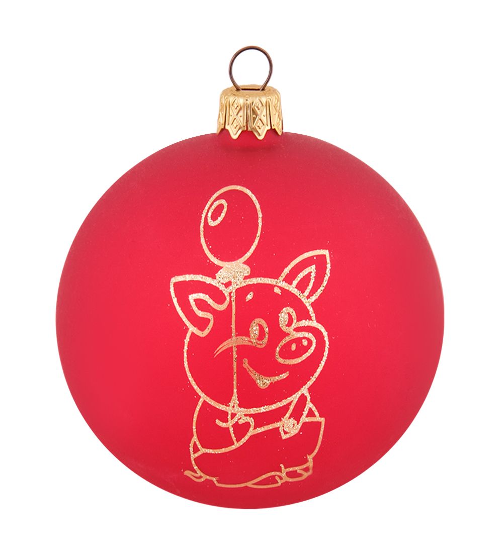 НФШ-1640/2 Ел.украшение Шар «Поросенок с шариком» 85 мм