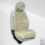 Универсальный чехол на передние сиденья из велюра в бежевом цвете