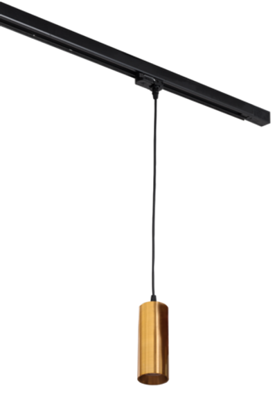 Светильник подвесной трековый, GU10, D57хH150мм, L1500мм, IP20, черный-латунь, без лампы