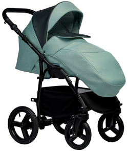 Детская коляска Indigo Impulse Eco 3 в 1 с автокреслом Avionaut Cosmo Ie07 серая кожа/шалфей