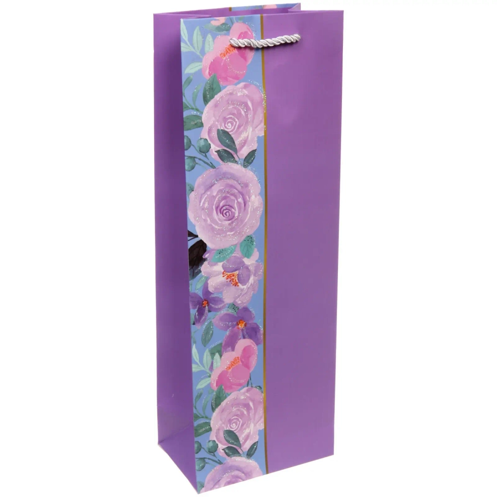 Пакет под бутылку «Цветочный сад» 36*12,5*8,5 см