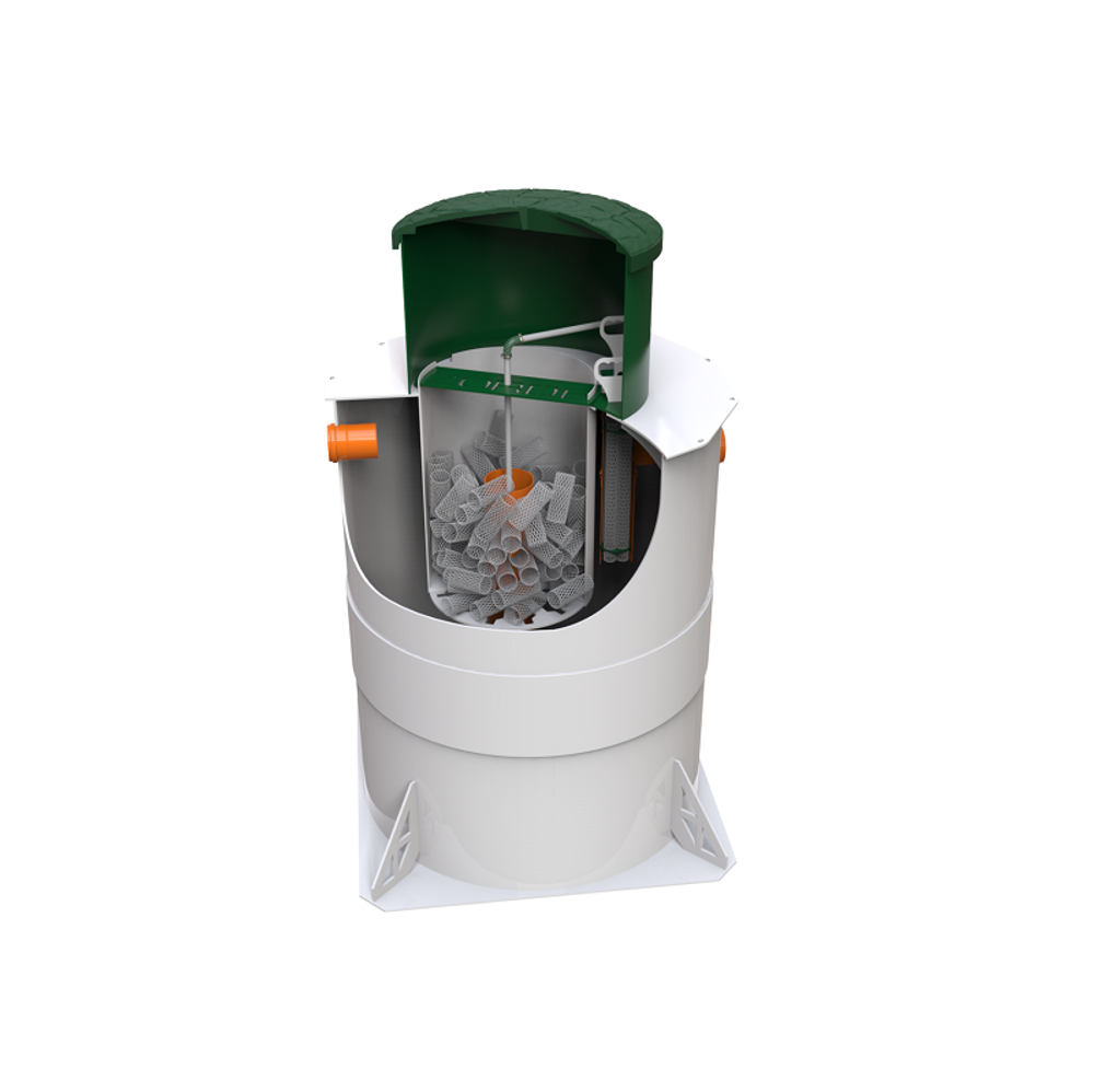 Станция биологической очистки Коло Веси Zorde 4 самотечная/ 800 л. в сутки / до 5 чел. / самотечный сброс / компрессорный аэрация (1250x1250x2080см;110кг;) - арт.560214