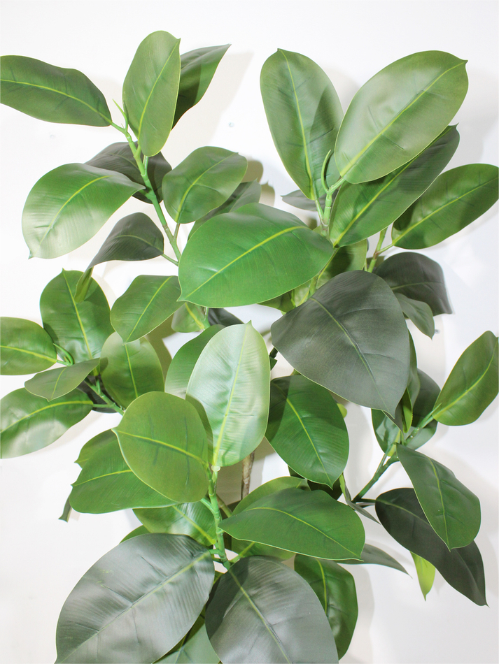 Искусственный Фикус Эластика 110см зеленый в кашпо