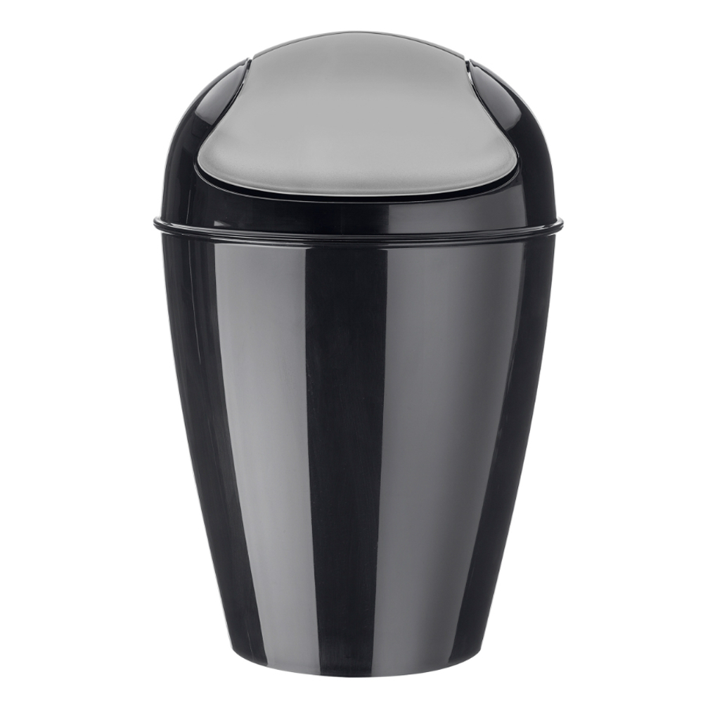 Корзина для мусора с крышкой del, 12 л, черная