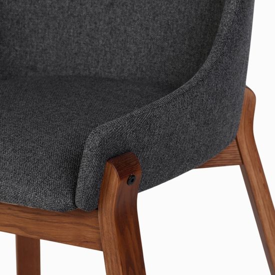 Обеденный стул Safia ткань серый графит, деревянные ножки цвет орех