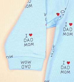 Комплект Люблю Папу и Маму (голубой)