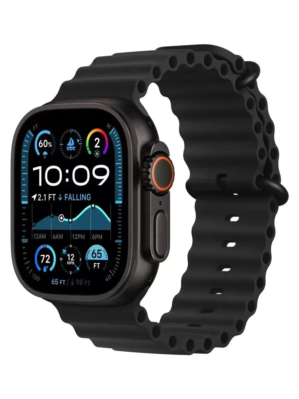 Watch Ultra 2 49mm Black Titanium Case Black Ocean Band